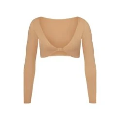 SWIM LONG SLEEVE SHRUG | OCHRE