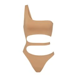 SWIM ONE SHOULDER MONOKINI | OCHRE