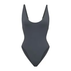 SWIM SCOOP NECK ONE PIECE | GUNMETAL