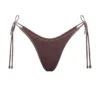 VELVET TIE BIKINI BOTTOM | UMBER