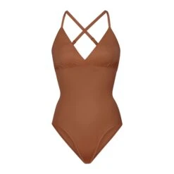 BARELY THERE BODYSUIT BRIEF W/ SNAPS | BRONZE