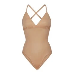 BARELY THERE BODYSUIT BRIEF W/ SNAPS | CLAY