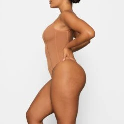 SHEER SCULPT THONG BODYSUIT | BRONZE -SWIM Sales Store SKIMS BODYSUIT SH LBT 0248 DA BRZ 0011 SD