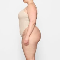 SHEER SCULPT THONG BODYSUIT | SAND -SWIM Sales Store SKIMS BODYSUIT SH LBT 0248 DC SND 0006 SD
