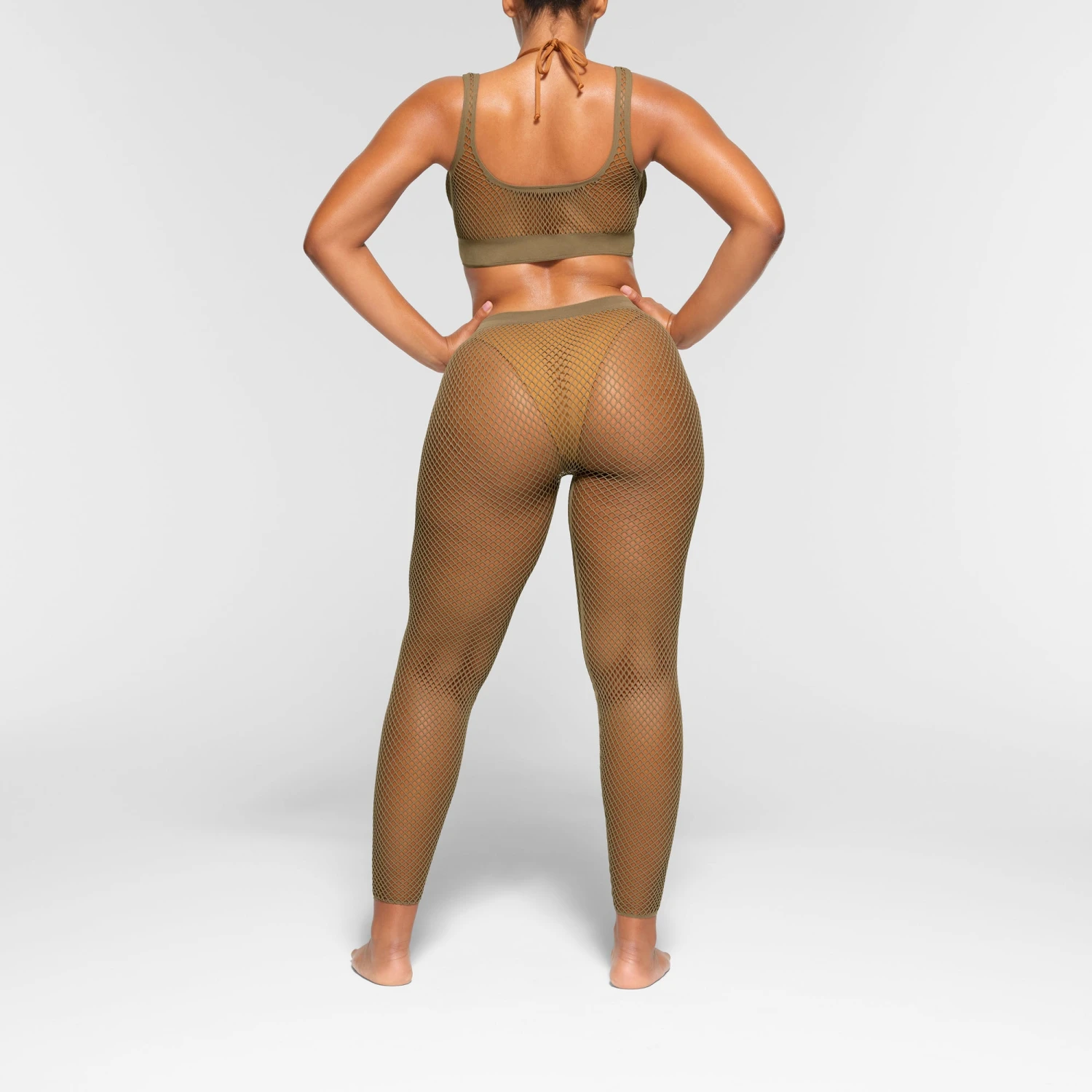 WARP KNIT COVER UP SCOOP BRALETTE | ARMY 4 WARP KNIT COVER UP SCOOP BRALETTE | ARMY - Image 4