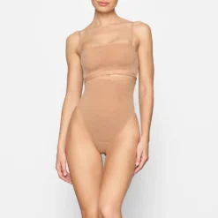 SHEER SCULPT BANDEAU | OCHRE -SWIM Sales Store SKIMS BRA BR BND 0254 DD OCH 0001 FR