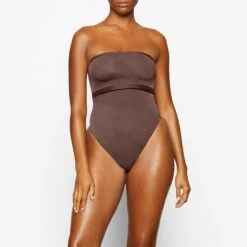 SHEER SCULPT BANDEAU | COCOA -SWIM Sales Store SKIMS BRA BR BND 0254 YC COA 0023