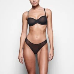 ULTRA FINE MESH STRAPLESS BRA | ONYX -SWIM Sales Store SKIMS BRA BR UWR 2209 RC ONX 017 FR