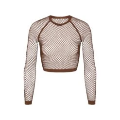 WARP KNIT COVER UP LONG SLEEVE CROPPED TOP | OXIDE