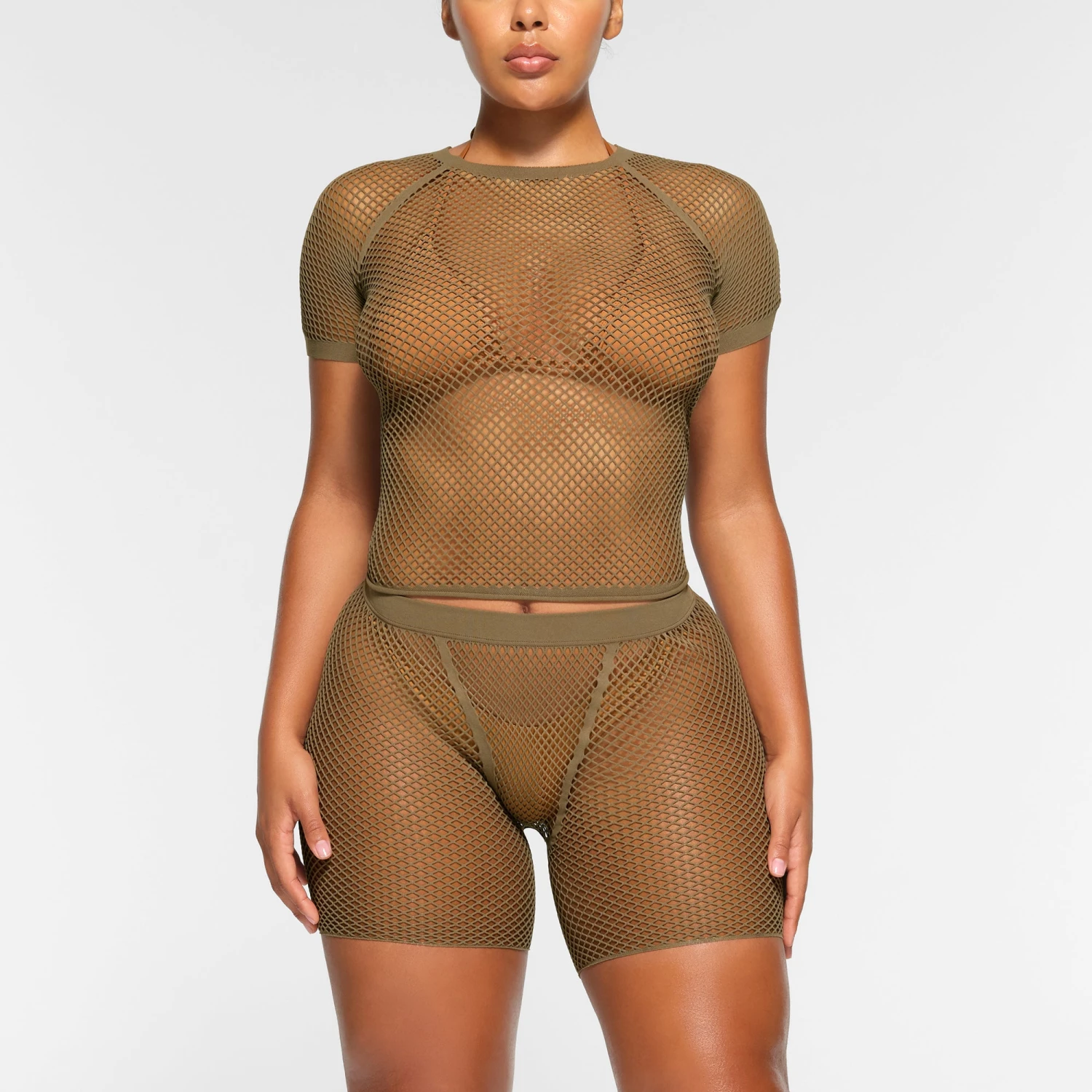 WARP KNIT COVER UP SHORT | ARMY 2 WARP KNIT COVER UP SHORT | ARMY - Image 2