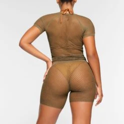 WARP KNIT COVER UP SHORT | ARMY 8 WARP KNIT COVER UP SHORT | ARMY -SWIM Sales Store SKIMS LOUNGEWEAR AP SHO 2064 OA ARM 0023 BK