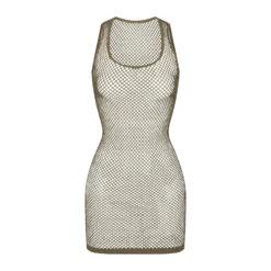 WARP KNIT COVER UP DRESS | ARMY