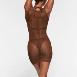 WARP KNIT COVER UP DRESS | OXIDE -SWIM Sales Store SKIMS LOUNGEWEAR AP TNK 2066 OB OXD 0018 BK