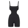 BARELY THERE CUT OUT MID THIGH BODYSUIT | ONYX