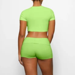 COVER UP FOLD OVER SHORT | NEON GREEN -SWIM Sales Store SKIMS LOUNGEWEAR CU SHO 2853 CA NGE 0015 BK