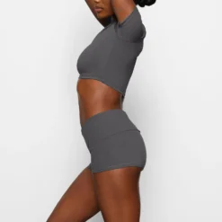 COVER UP FOLD OVER SHORT | GUNMETAL -SWIM Sales Store SKIMS LOUNGEWEAR CU SHO 2853 CB GUN 0008