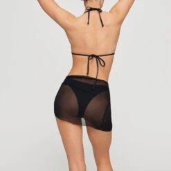 SILK CHIFFON COVER UP WRAP SKIRT | ONYX -SWIM Sales Store SKIMS LOUNGEWEAR CU SKT 3078 HD ONX 0017