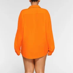 COVER UP SHIRT | ORANGE -SWIM Sales Store SKIMS LOUNGEWEAR TP SUR 3493 OA ORG 0011 BK