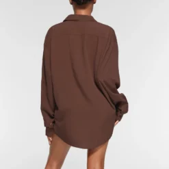 COVER UP SHIRT | COCOA -SWIM Sales Store SKIMS LOUNGEWEAR TP SUR 3493 OB COA 0012 BK