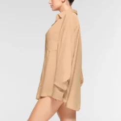 COVER UP SHIRT | OCHRE -SWIM Sales Store SKIMS LOUNGEWEAR TP SUR 3493 OC OCH 0011 SD