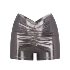 METALLIC SWIM V-WAIST SHORT | CARBON
