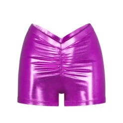 METALLIC SWIM V-WAIST SHORT | DRAGON FRUIT