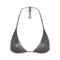 METALLIC SWIM SKIMPY TRIANGLE TOP | CARBON