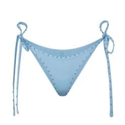 RHINESTONE TIE BIKINI BOTTOM | IRIS BLUE