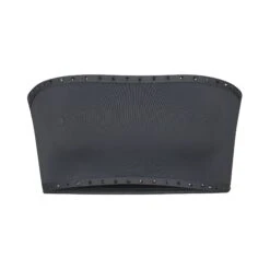 RHINESTONE BANDEAU BIKINI TOP | GUNMETAL