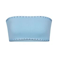 RHINESTONE BANDEAU BIKINI TOP | IRIS BLUE