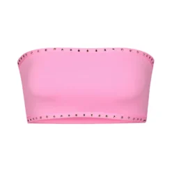 RHINESTONE BANDEAU BIKINI TOP | LIGHT PINK