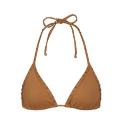 RHINESTONE TRIANGLE BIKINI TOP | ALMOND