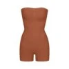 SEAMLESS SCULPT STRAPLESS SHORTIE BODYSUIT | BRONZE