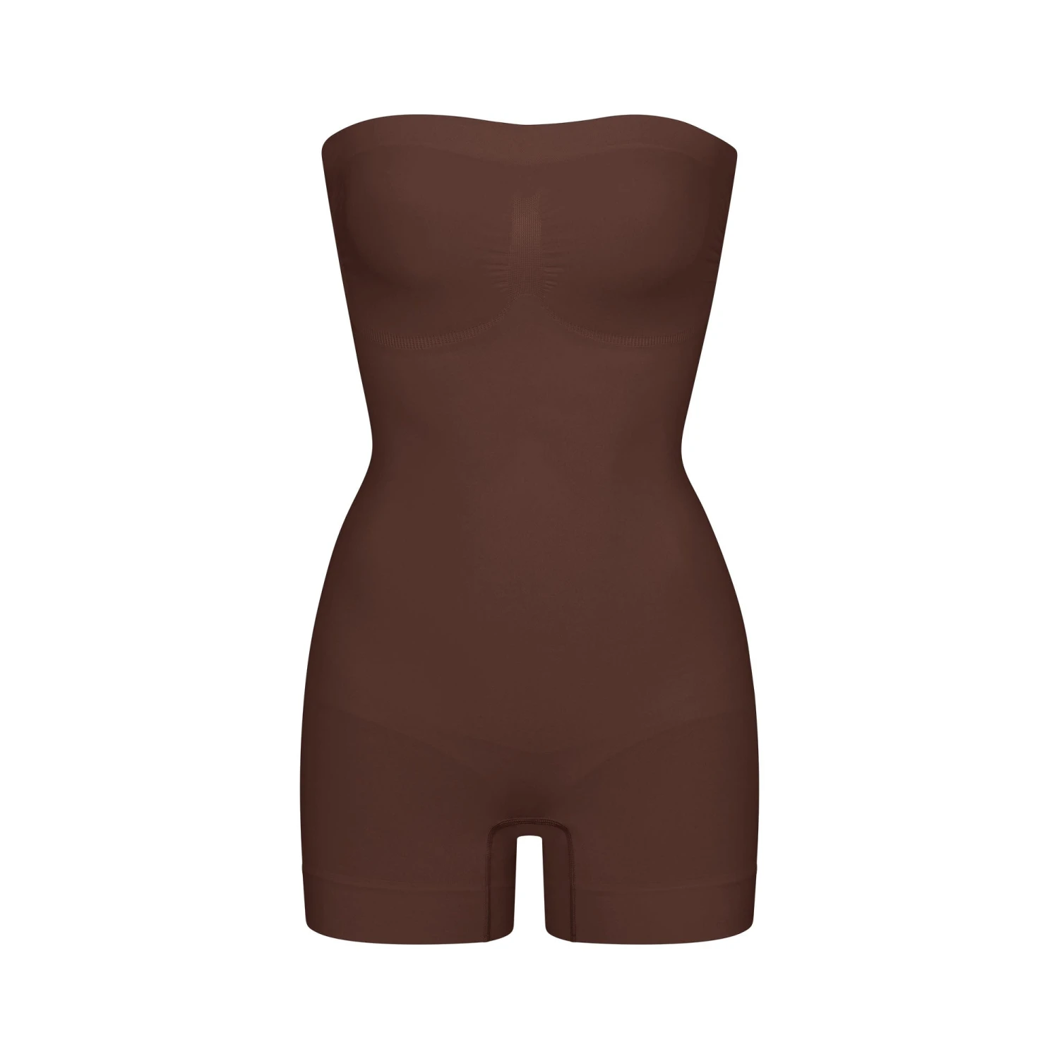 SEAMLESS SCULPT STRAPLESS SHORTIE BODYSUIT | COCOA 1 SEAMLESS SCULPT STRAPLESS SHORTIE BODYSUIT | COCOA