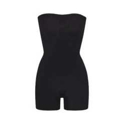SEAMLESS SCULPT STRAPLESS SHORTIE BODYSUIT | ONYX