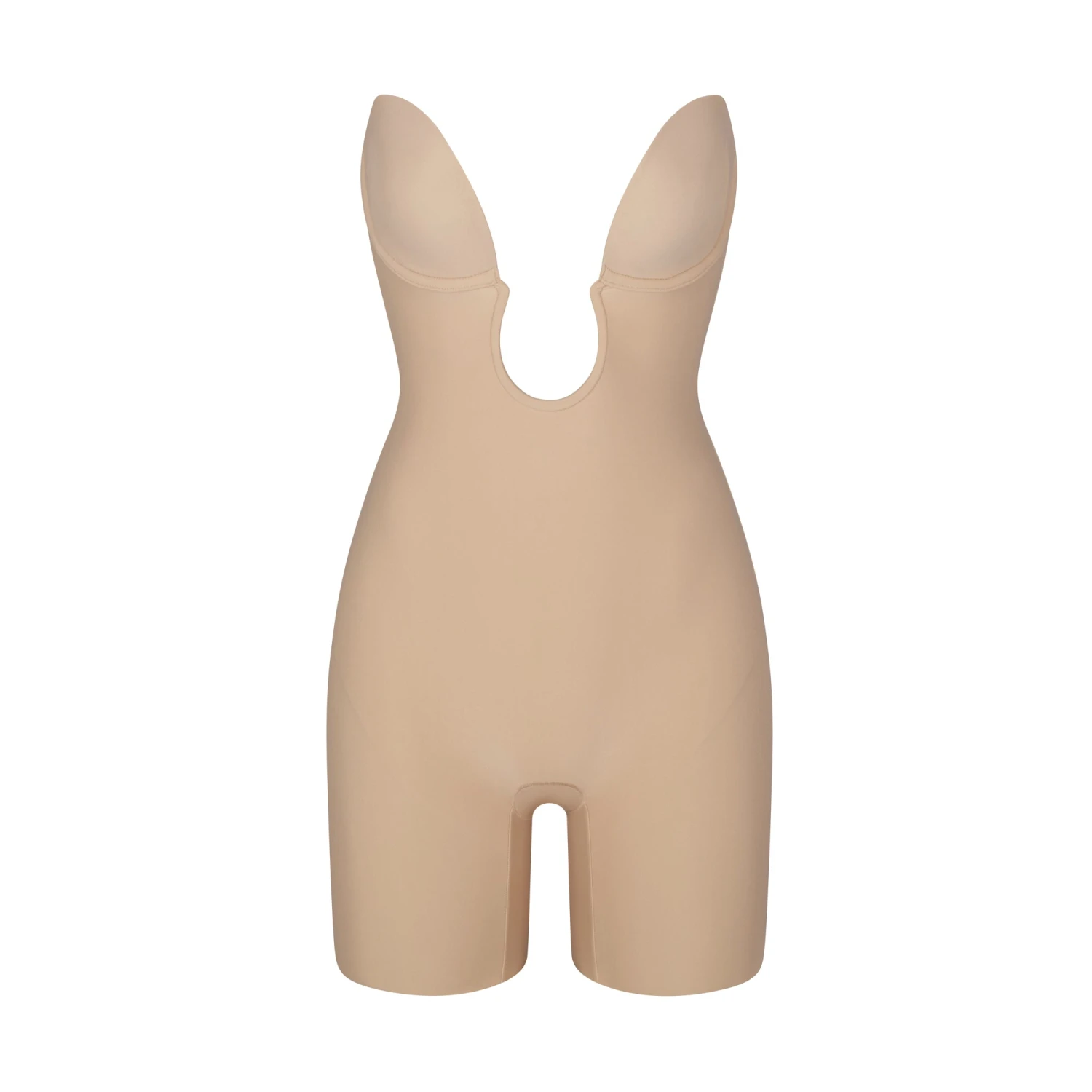 DEEP PLUNGE SHAPEWEAR MID THIGH BODYSUIT | CLAY 1 DEEP PLUNGE SHAPEWEAR MID THIGH BODYSUIT | CLAY