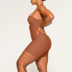 DEEP PLUNGE SHAPEWEAR MID THIGH BODYSUIT | BRONZE -SWIM Sales Store SKIMS SHAPEWEAR BD MDT 2960 LA BRZ 0007