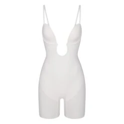 DEEP PLUNGE SHAPEWEAR MID THIGH BODYSUIT | MARBLE 10 DEEP PLUNGE SHAPEWEAR MID THIGH BODYSUIT | MARBLE -SWIM Sales Store SKIMS SHAPEWEAR BD MDT 2960 MBL STRAPS