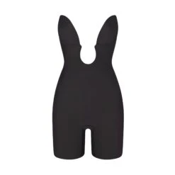 DEEP PLUNGE SHAPEWEAR MID THIGH BODYSUIT | ONYX