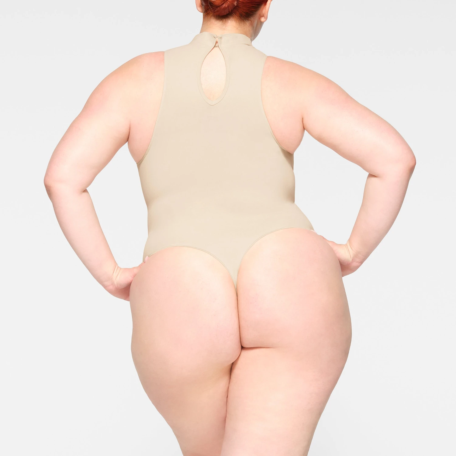 SEAMLESS SCULPT HIGH NECK THONG BODYSUIT | SAND 4 SEAMLESS SCULPT HIGH NECK THONG BODYSUIT | SAND - Image 4