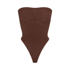 SEAMLESS SCULPT STRAPLESS THONG BODYSUIT | COCOA