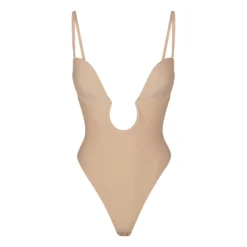 DEEP PLUNGE SHAPEWEAR BODYSUIT | CLAY -SWIM Sales Store SKIMS SHAPEWEAR BD THG 2959 CLY STRAPS