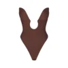 DEEP PLUNGE SHAPEWEAR BODYSUIT | COCOA