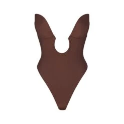 DEEP PLUNGE SHAPEWEAR BODYSUIT | COCOA
