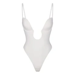 DEEP PLUNGE SHAPEWEAR BODYSUIT | MARBLE -SWIM Sales Store SKIMS SHAPEWEAR BD THG 2959 MBL STRAPS