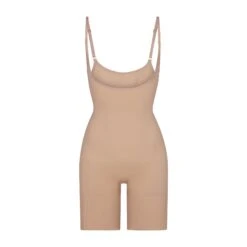 BUTT ENHANCING OPEN BUST BODYSUIT | CLAY