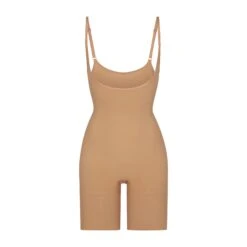 BUTT ENHANCING OPEN BUST BODYSUIT | OCHRE