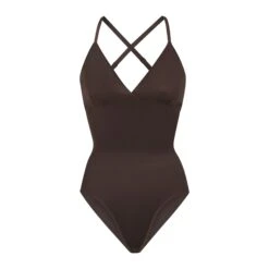 BARELY THERE BODYSUIT BRIEF W/ SNAPS | ESPRESSO