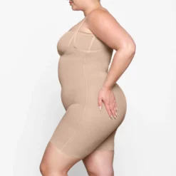 SHEER SCULPT OPEN BUST BODYSUIT | CLAY -SWIM Sales Store SKIMS SHAPEWEAR SH BSS 0014 YC CLY 0009