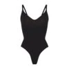 SEAMLESS SCULPT THONG BODYSUIT | ONYX